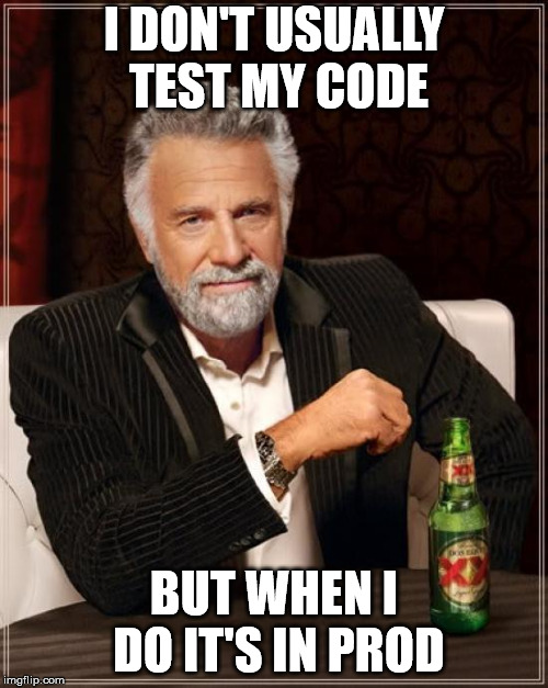 test code in prod