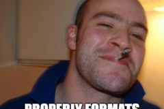 Good guy Greg formats code