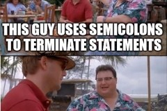 Semicolons nobody cares